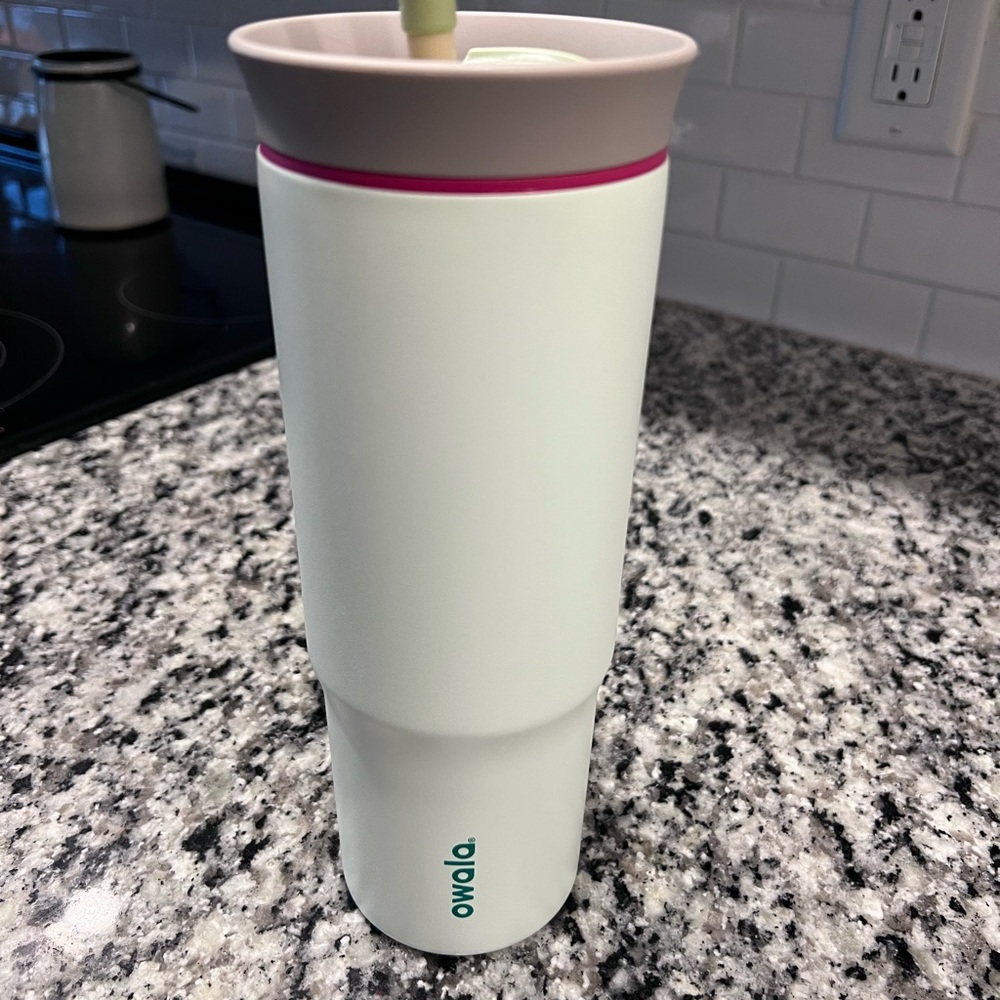 Owala White and Pink Tumbler